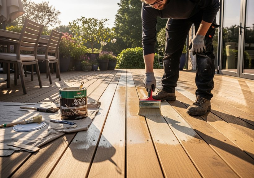 Покраска террас к дому